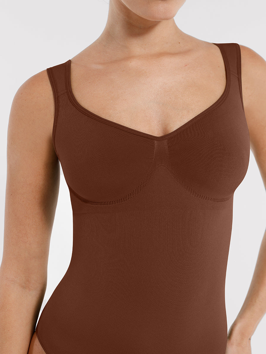 Seamless Sculpting Diamond Neck Brief Bodysuit